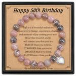 GBTBYS 50th Birthday Gifts for Her, Natural Stone Beads Bracelet 50 Year Old Birthday Idea Gifts for Women Turning 50 Woman