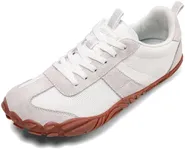 UBFEN Sneakers Barefoot Shoes for Womens Mens Minimalist Trail Running Hiking Comfortable Walking White Size 10 Women/8.5 Men