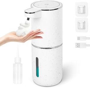 HIGSPE 380ml Distributeur Savon Mural sans Percage, Étanche Distributeur de Savon Automatique avec Capteur Infrarouge, USB Rechargeable Distributeur Savon Liquide pour Cuisine, Salle