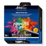 Staedtler Pigment brush pen - fibre-tip of 36 nos asst.colors -371 C36