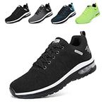 GoodValue Mens Running Shoes Tennis Lightweight Air Cushion Sports Shoes Fashion Athletic Breathable Mesh Upper Walking Sneakers Casual for Gym Black