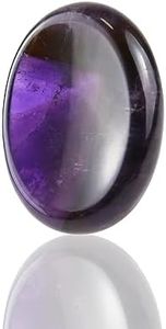 Nvzi Worry Stones Amethyst Crystals for Kids, Chakra Crystals and Healing Stones, Oval Palm Stone, Thumb Stone, Crystals for Beginners, Spiritual Gifts for Women, Meditation Accessories (1PCS)