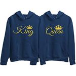 Filmy Vastra Men's & Women's Cotton Hooded Hoodie (Pack of 2) (CP-15-BL-12_Blue_Men Large (42), Women's Medium (40))