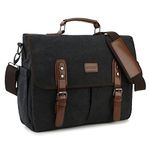 RAVUO Messenger Bag Mens, Water Resistant 15.6 Inch Laptop Shoulder Bag Satchel Briefcase for Work Travel with Adjustable Shoulder Strap (Black-15.6 Inch)