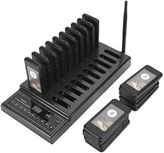 Pager Restaurant System 20 Buzzers, Wireless Calling Guest Social Distancing, Wireless Caregiver Pager for Restaurant Food Truck Hospital Clinic, Add Up to 999 Pagers (AU Plug)