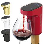 Redsack Wine Aerator – Electric Quantified Wine Pourer – Compact Wine Aerator Pourer w/ Adjustable Dispensing - Auto Drink Pourer All Bottle Sizes – Easy to Use and Intuitive Design (Red) (W-007)