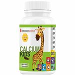 Immunescience Calcium For Kids With Vitamin D3 (Vit d), Magnesium, Zinc, Vitamin C, L lysine Multivitamin Supplement For Strong Bone, Teeth, Height, And Growth - 60 Chewable Tablets (Pack 1)