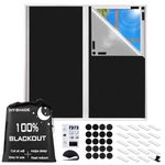 Portable Blackout Blinds 118"x 57", 100% Blackout Curtains for Bedroom, Temporary Blackout Shades Film DIY Blackout Window Cover No Drill Sleepout Blackout Curtains for Baby, Nursery, Travel,Dorm Room