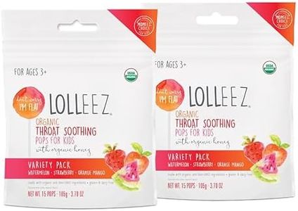 Lolleez Organic Lollipops Variety Pack for Sore Throat Relief - Strawberry, Watermelon & Orange Mango, 30 Total