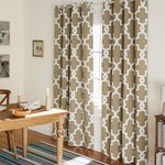 Exclusive Home Curtains Ironwork Woven Blackout Grommet Top Panel Pair, Taupe, 52x84, 2 Piece