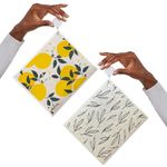 Papaya Reusable Paper Towels 4-Pack - 4 Sheets + 2 Hooks, 1 Sheet Replaces 17 Rolls, Quick Drying, No Odor, Washable Kitchen Cloth, Sustainable Dish Sponge, Eco Friendly Gift (Golden Hour)