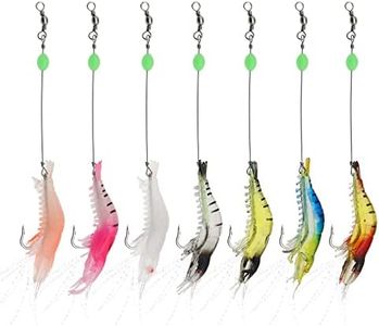 SING F LTD 7PCS Luminous Shrimp Lure 7 Colors Shrimp Bait Shrimp Lures Fishing Bait with Hooks Fishing Tackles for Freshwater Saltwater Bass Trout Catfish Salmon