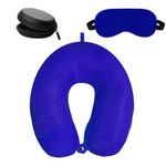 BigPlayer Travel Essential Car Pillow with Eye Mask and Earphone Case, Flight, and Train Accessory Pillow for Neck Pain Relief & Neck pillow for Sleeping Cervical Pillow for Improved Sleep