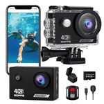 TIMNUT Action Cam 4K30fps, Underwater Camera, WiFi Camera, 20MP HD 170°FOV with EIS Helmet Camera, 40m/131ft Waterproof Camera with 2 Batteries, 64G SD Card and Helmet Mount Accessory Kits