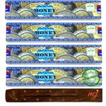 Original Satya Nag Champa Money Incense Sticks | with M&J incense sticks holder | x4 pack | for Aromatherapy, Spa, Yoga, Weddings, Meditation, Healing, Positivity and Relaxation