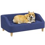 PawHut Dog Sofa Bed, Cat Sofa, Dog Couch w/Soft Cushion, Removable and Washable Cover, for Small, Medium and Large Dogs, 95 x 63 x 39cm - Blue