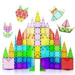 PicassoTiles 100 Piece Magnetic Playboards Tiles Set Magnet Toys for Toddlers STEM Building Blocks Sensory Creative Kids Manipulative Preschool learning Construction Toy ages 3+ Boys Girls - PT100