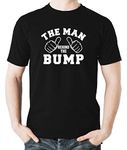 Witty Fashions The Man Behind The Bump Funny Proud New Dad Father PPA Gift Men's T-Shirt (Black, Large)