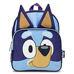 BLUEY Backpack for Girls & Boys for Kindergarten & Elementary School, 12 Inch, Plush with 3D Ears & Appliques, Adjustable Straps & Padded Back, Lightweight Travel Bag for Kids, Blue, Traveling