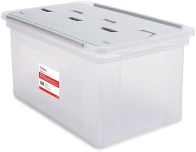 Staples Hanging File Box, Wing Lid, Letter Size, Clear (ST58300)