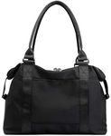 forestfish Duffle Tote Bag Weekender Bags for Women Travel with Trolley Sleeve, Black, Medium,Large