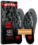 Work Comfort Orthotic Insoles - Anti Fatigue Shoe Insert Men Women - Low Arch Support - Shock Absorption - Foot Pain Relief - Work Boot Insoles (XL-2 Pairs, Black)