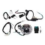 Ignition Coil CDI Spark Plug Wire Harness Magneto Stator Kit, Magneto Stator Electrics Wiring Harness Solenoid Relay for 50cc ?140cc Kick Start Dirt Pit Bike ATV¡­