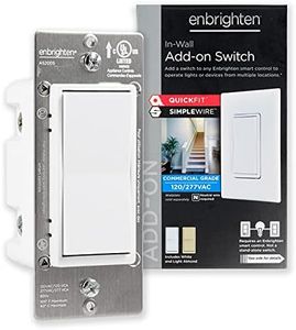 Enbrighten Add-On Switch QuickFit and SimpleWire, In-Wall Rocker Paddle, Z-Wave ZigBee Wireless Smart Lighting Controls, NOT A STANDALONE Switch, 46199 , White and Light Almond