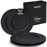 MIAMIO - 23 cm, Set of 4 Dinner Plates/Ceramic Plate Set, Crockery Set - Modern Plates, Microwave and Dishwasher Safe - Oasis Collection