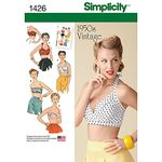 Simplicity Sewing Pattern 1426: Misses' Vintage 1950's Bra Tops, Size, Paper, White, D5 (4-6-8-10-12)