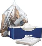 Plasticplace 56 gallon Trash Bags │ 1.5 Mil │ Clear Heavy Duty Liners, Fits Glutton Garbage Can │ 43” x 46” (50 Count) (W56LDC1)