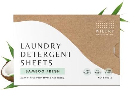 WILDRY Eco-Friendly Laundry Detergent Sheets - Plastic free, Zero Waste, Biodegradable, & Travel Friendly (Bamboo Fresh, 60 Sheets) - Liquidless, No Mess, Plant-based, Hypoallergenic & Premium-quality Washer Strips