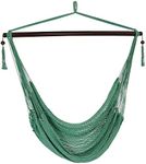 Sunnydaze Indoor/Outdoor Caribbean XL Hanging Hammock Chair - Soft-Spun Polyester Rope - 300-Pound Capacity - Green