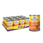 Wellness Thick & Chunky Natural Wet Canned Dog Food, Turkey Stew, 12.5-Ounce Can (Pack Of 12)