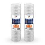 Aquaboon Whole House Water Filters Replacement Cartridges - 1 Micron Water Filter 4.5" x 20" - String Wound Sediment Water Filter Compatible with Pelican PC40-20, Pentek WP1BB20P, 355222-45, 2 Pack