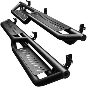 YITAMOTOR Running Boards Compatible with 2009-2018 Dodge Ram 1500 Crew Cab, 2010-2024 Ram 2500/3500, 2019-2024 1500 Classic, 2-Stairs Side Step Rails Black Powder Coated Nerf Bars