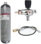 TUXING 4500Psi 3L Carbon Fiber Scuba Tank with Paintball Fill Station with Valve Regulator Gauge,High Pressure Composite Cylinder,Diving Tank,Pcp Air Tank for Pcp Air Rifle Snorkeling Water Sports