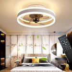 OMGPFR LED Ceiling Fans with Lights Reversible Remote, 6 Speeds Modern Bedroom Fan Ceiling Light Quiet Dimmable Small Ceiling Fan Light for Living Room, White 40CM