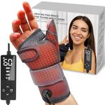 Wrist Thumb Brace Heating Pad for Arthritis and Carpal Tunnel Relief, Heated Wrap for Sprains Trigger Thumb, De Quervain's Tenosynovitis, Tendonitis Wrist Hand Pain Relief - Left Right Hand(S/M)