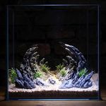 fish Aquarium Ornaments 2～10 Gallon Aquarium Decoration Model Kits, Include 7 pcs Resin Imitation Stone (soul Valley)