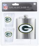 Pro Specialties Group Green Bay Packers Flask and Shot Glass Set