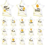 Treela 18 Pcs Appreciation Acrylic Awards Appreciation Trophies Employee Appreciation Gifts Bulk Thank You Award Trophy for Adults Kids Students Classroom Favors Office Decorations (Star)
