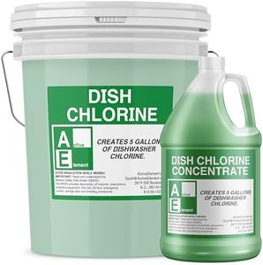 Active Element Dish Chlorine Concentrate - Food Contact Surfaces- Commercial Dishwasher - No Rinse - Food Service Kitchen - Multi-Use - Makes four 5-Gallon Pails (Diluted Further to 5,120 Gallons)