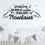 Home Decal Kids Let Him/Her Sleep for When He/She Wakes He/She Will Move Mountains Vinyl Wall Decals Nursery Stars Wall Stickers for Baby Boys Vinyl Wall Art Stickers for Girls Room Decoration DDKCA008 ( Black )