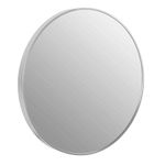 Cortesi Home Opra Mirror with Brushed Silver Metal Frame, 24" Round