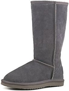 AUSLAND Genuine Suede Women's Boots Winter Tall Boot Snow Boots for women Waterproof 6.5US Grey 5115 37EU