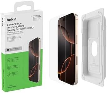 Belkin OVA159fq iPhone 16 Pro Protective Glass Film, Tempered Glass, Made of Japan AGC Asahi Glass, Antibacterial, 0.01 inch (0.33 mm), Easy Installation Kit Included