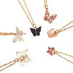 Jewels Galaxy Gold Plated Multicolor Combo Of 6 Beautiful Butterfly Necklaces (JG-PC-NCKI-22192)