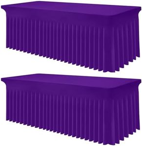 Smiry 2 Pack Spandex Elastic Fitted Table Cloth Skirt for 8FT Table