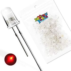 Novelty Place 100 Pcs 5mm Red LED Diode Lights, [Ultra Bright] Clear Transparent DC 3V 20mA 5mm Emitting Diodes LEDs Bulb for Home DIY Science Project Electronics Components Light